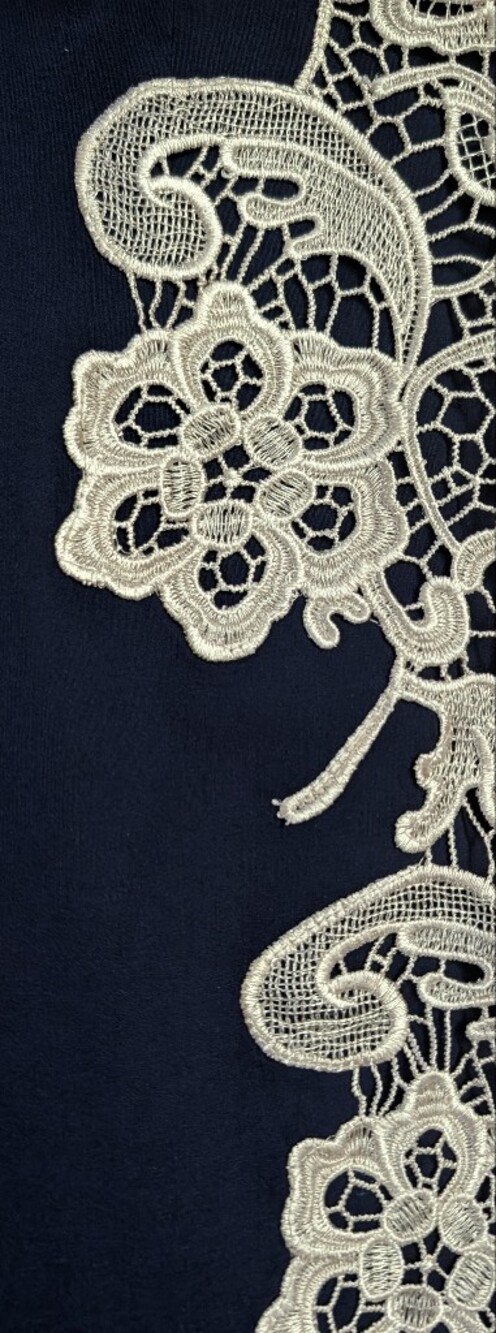 ModCloth Lace Lakeside Libations Sheath Dress 8 London Dress Company Ivory Navy - Picture 4 of 11